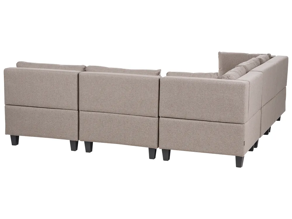 Modular Corner Sofa 5 Seater UNSTAD Fabric Brown Right Hand_924938