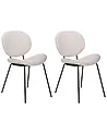 Esszimmerstuhl 2er Set LUANA Samtstoff Hellbeige
