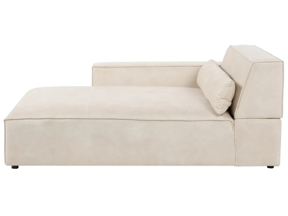 Modul Ecksofa 3-Sitzer HELLNAR Samtstoff Hellbeige rechtsseitig_910714