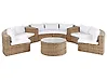 Lounge Set mit Tisch 9-Sitzer SEVERO Polyrattan Goldbraun