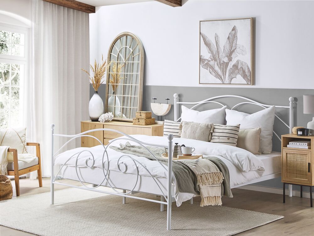 Bed Metal DINARD 180 x 200 cm (EU Super King) White
