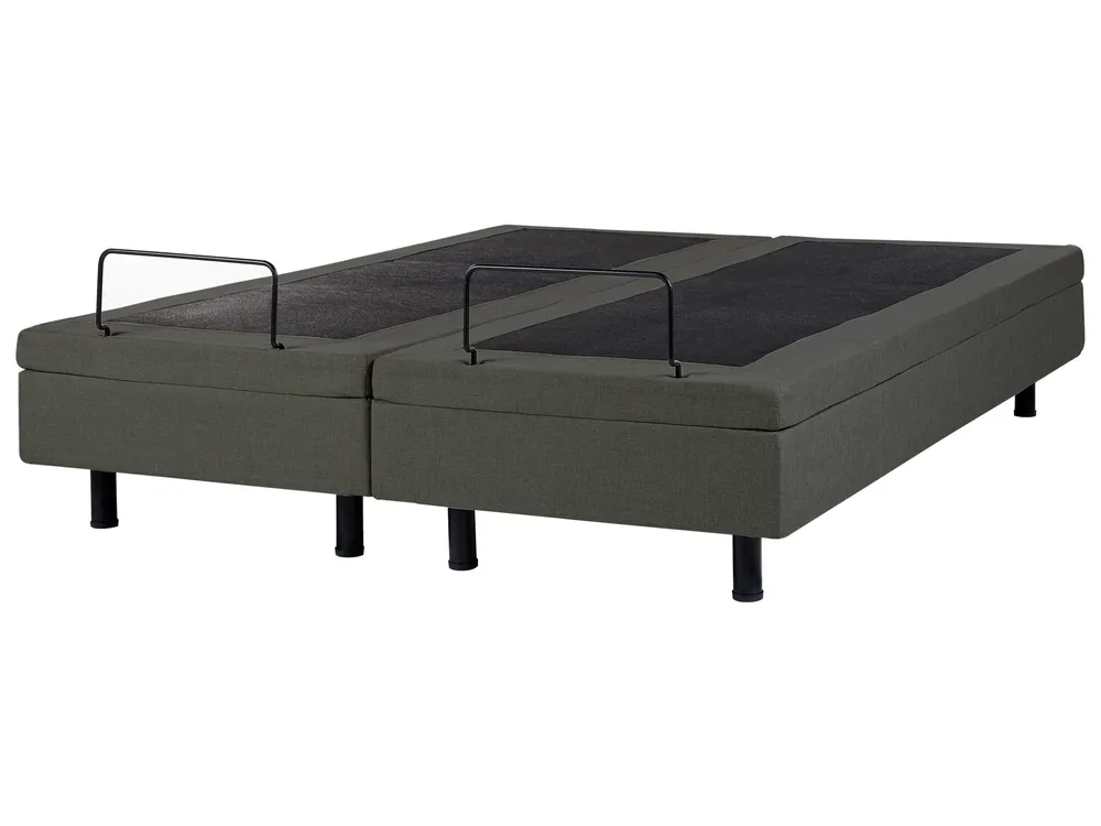 Adjustable Bed without Headboard Fabric DUKE II 160 x 200 cm (EU King Size) Dark Grey_987918