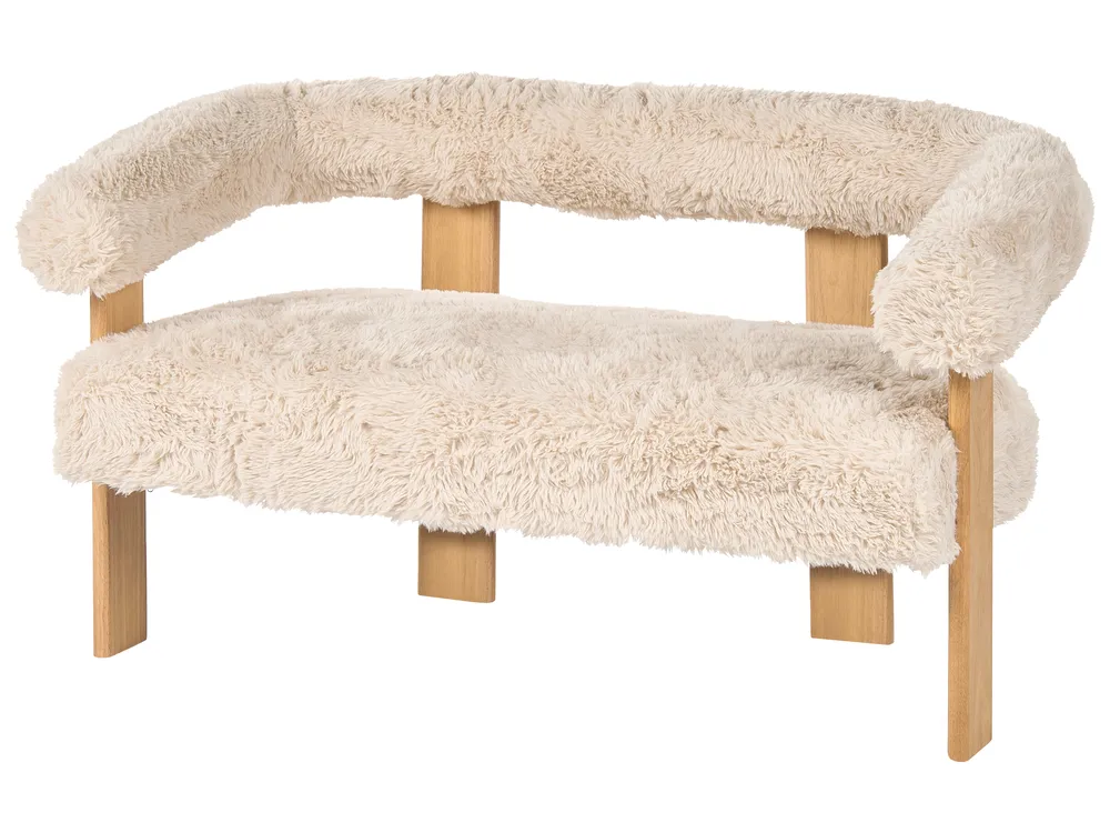 Sofa 2-Sitzer ILBRO Webpelz Cremeweiß / Hellbraun_1057672