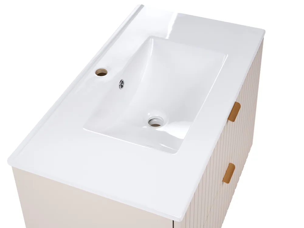Wall Mounted Vanity Unit with Basin TOTORANI 80 cm Beige_1125557