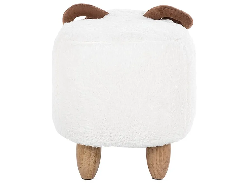 Tierhocker LAMB Lamm Stoff Weiß_750754