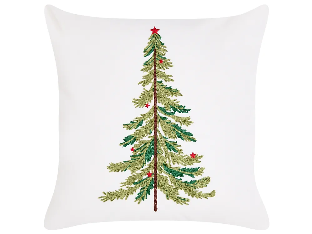 Lot de 3 coussins décoratifs ZIVEN 30 x 50 cm 45 x 45 cm Blanc Motif de Noël_1164558