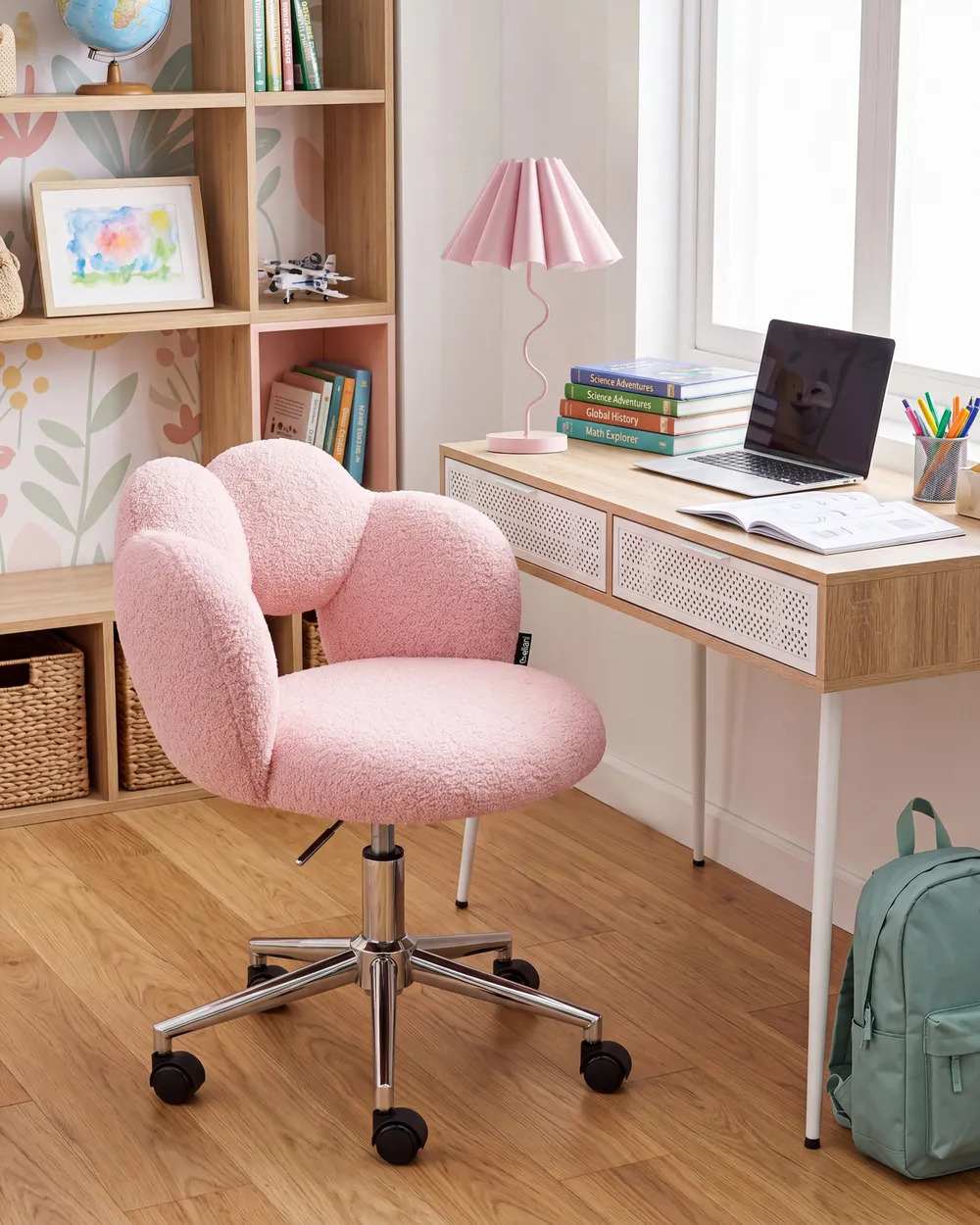 Desk Chair WHIZZY Boucle Pink_1080395
