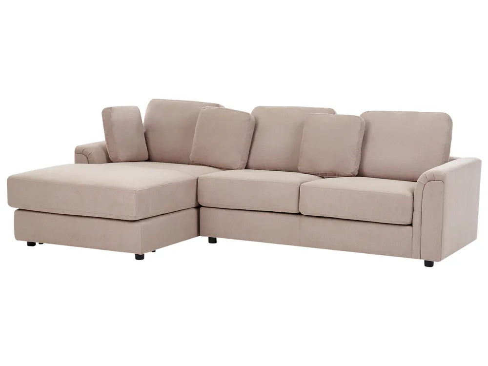 Corner Sofa 4 Seater KOHLO Fabric Taupe Right Hand_945111