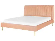 Bett mit Lattenrost Samtstoff MARVILLE 180 x 200 cm Pfirsichrosa_774441