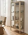Vitrine mit Glastüren HARTY 80 cm Metall Beige