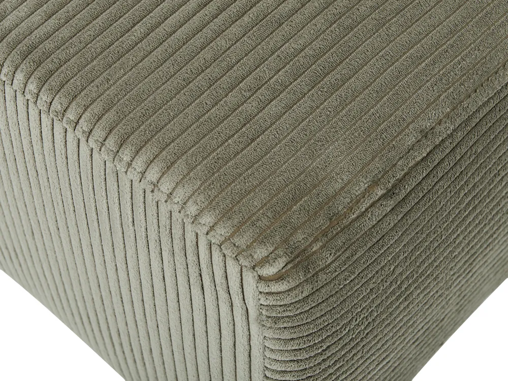 Corner Sofa 4 Seater LUNGO with Ottoman Corduroy Green Right Hand_962338