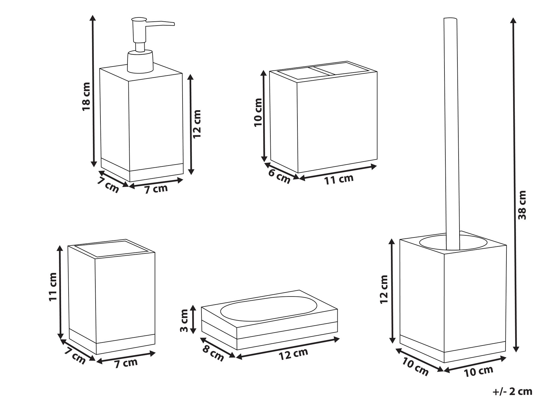 5-Piece Bathroom Accessories Set TAPICHE Beige_1071894