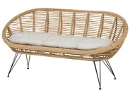 Gartensofa Set 4-Sitzer MARATEA Rattan Naturfarben_878751