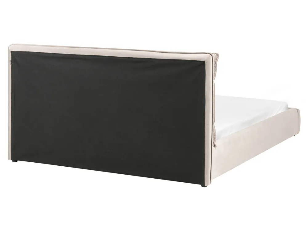 Bett mit Lattenrost Samtstoff BAJONNA 160 x 200 cm Taupe_1009636