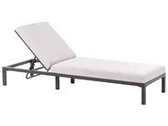 Sonnenliege mit Kissen LARIANO mit Relaxfunktion Metall Hellbeige_986654