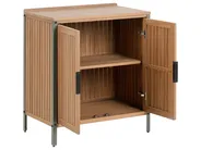 Outdoor-Küche 3er Set mit Spüle IVREA Braun / Schwarz zertifiziertes Akazienholz_988418