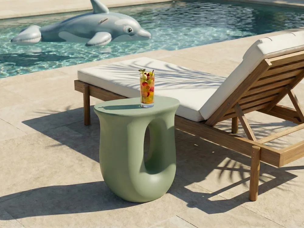 Side Table IDRO 42 cm 28 cm Light Green