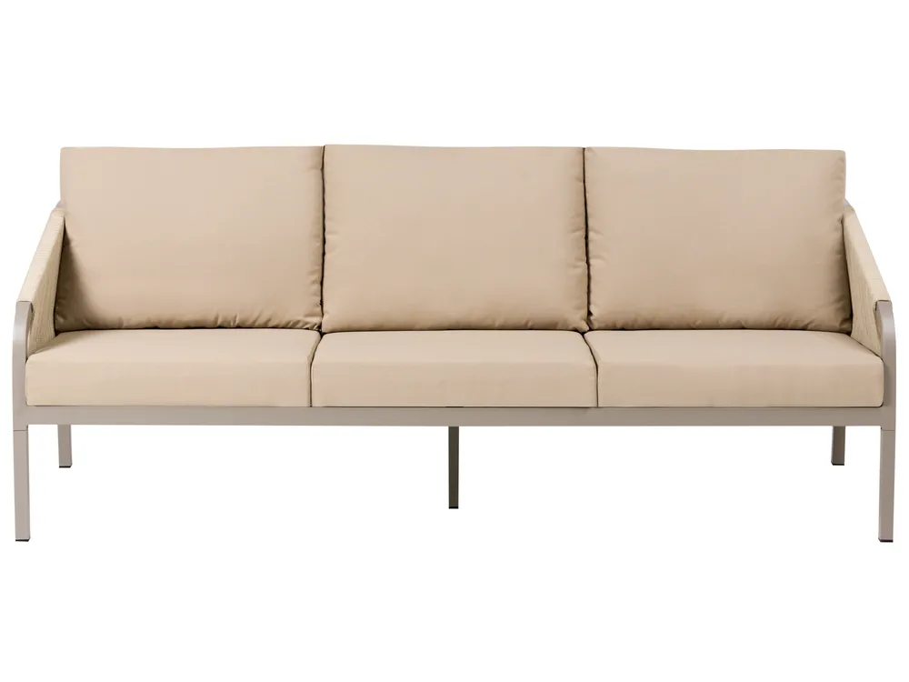 Lounge Set mit Tisch 5-Sitzer MURATO Metall Beige_1023488