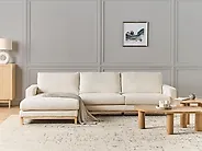 Ecksofa SIGGARD Bouclé Weiß rechtsseitig_1176423