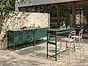 Outdoor-Küche 3er Set mit Spüle MAENZA Grün Metall