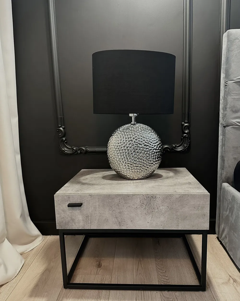 Tischlampe NASVA Keramik Silber