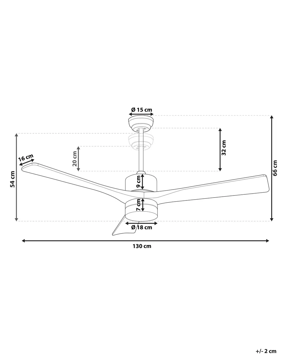 Ceiling Fan with Light ARUWIMI with Remote LED Brass_988810