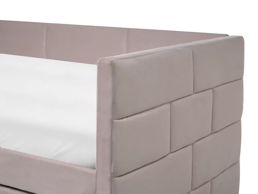 Ausziehbett Samtstoff CHAVONNE 90 x 200 cm Hellgrau_1069370