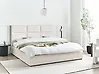 Bett mit Stauraum LAGORD Stoff Cremeweiß 180 x 200 cm