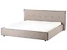 Bett mit Lattenrost Kunstleinen LESTRE 180 x 200 cm Taupe