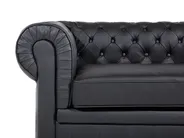 Living Room Set 4 Seater CHESTERFIELD Leather Black_769416