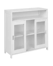 Glass Display Sideboard CRABTREE 86 cm White_996547