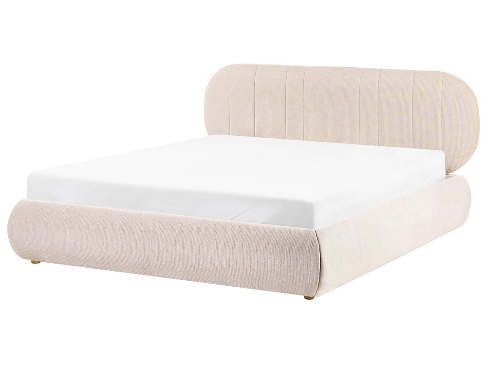 Ottoman Bed CAMPAN Fabric Light Beige 160 x 200 cm (EU King Size)