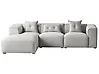 Corner Sofa DOLVA Fabric Light Grey Right Hand