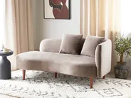 Rechtsseitige Chaiselongue CHAUMONT Samtstoff Taupe_880835