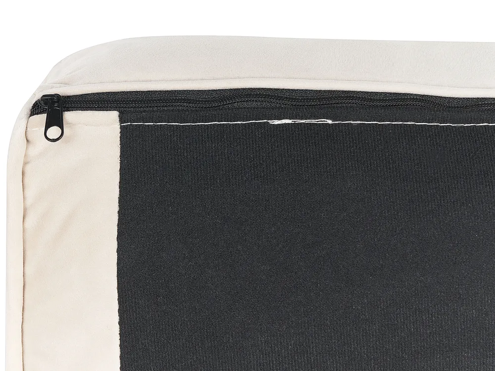 Rechtsseitige Chaiselongue MIRAMAS Samtstoff Beige_848695