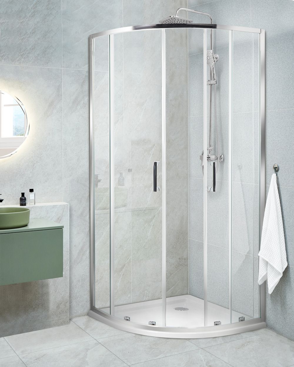 Douchecabine JUKATAN 90 x 90 x 185 cm Zilver