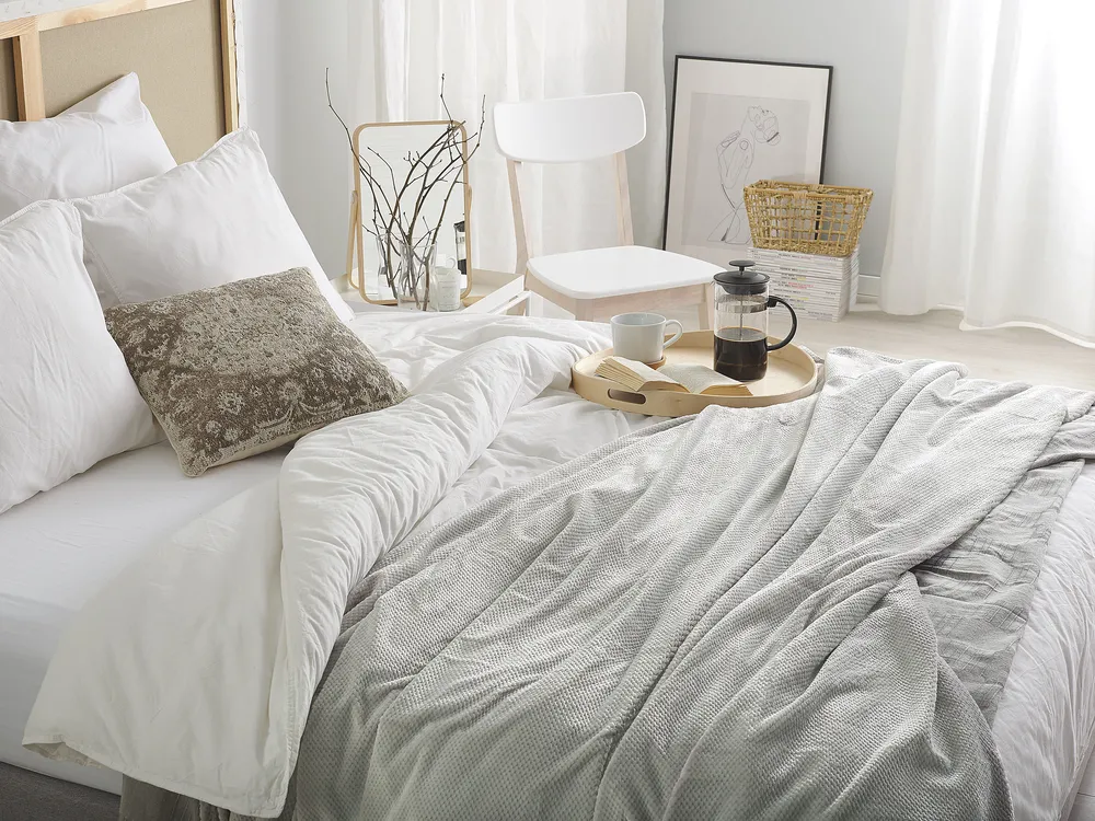 Blanket SAITLER 150 x 200 cm Light Grey_1078603