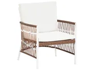 Bistro Set inkl. Kissen LEVICO Metall Weiß_930860