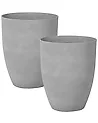 Set mit 2 Blumentöpfen CROTON 43 cm Grau