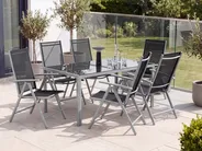 Gartentisch CATANIA 160 cm 91 cm Glas Schwarz_511924