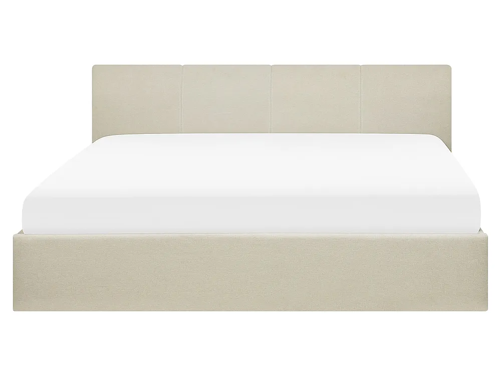 Ottoman Bed ORBEY Fabric Light Beige 160 x 200 cm (EU King Size)_728138