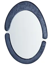 Wall Mirror MASSAY 53 cm 90 cm Velvet Dark Blue_1183996