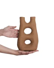 Blumenvase UARU 27 cm Steinzeug Braun_935225