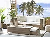 Lounge Set mit Tisch und Ottomane 5-Sitzer BELLUNO Polyrattan Weiß