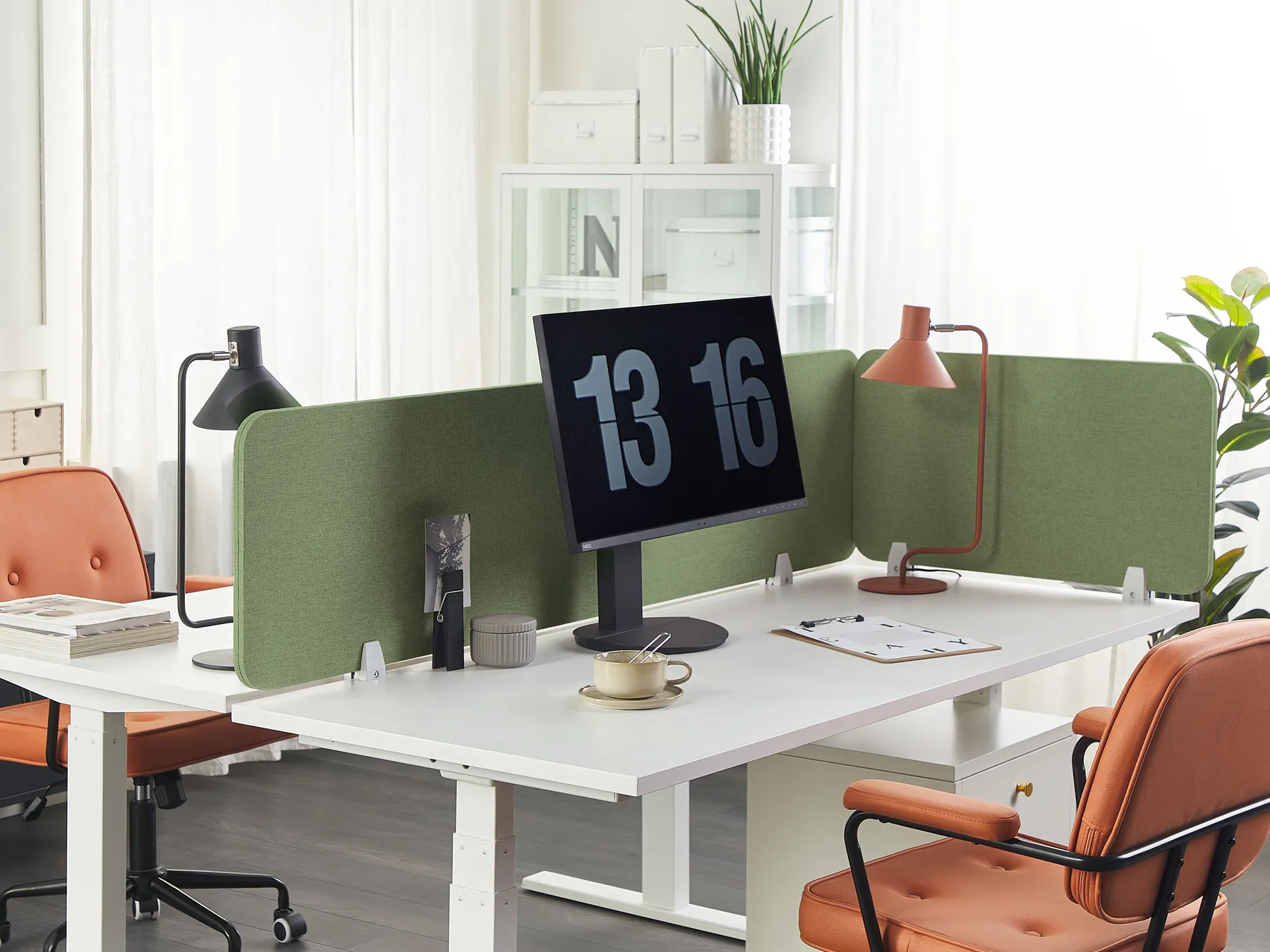 Desk Screen WALLY 72 x 40 cm Green_853048