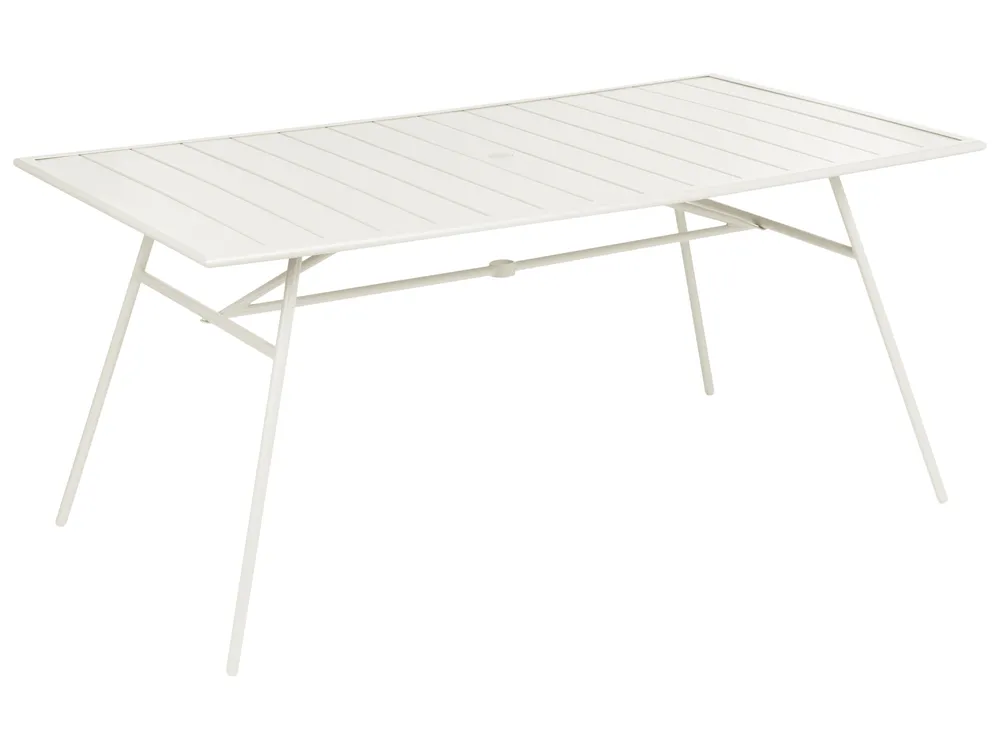 Gartentisch TERENZO 160 cm 90 cm Metall Hellbeige
