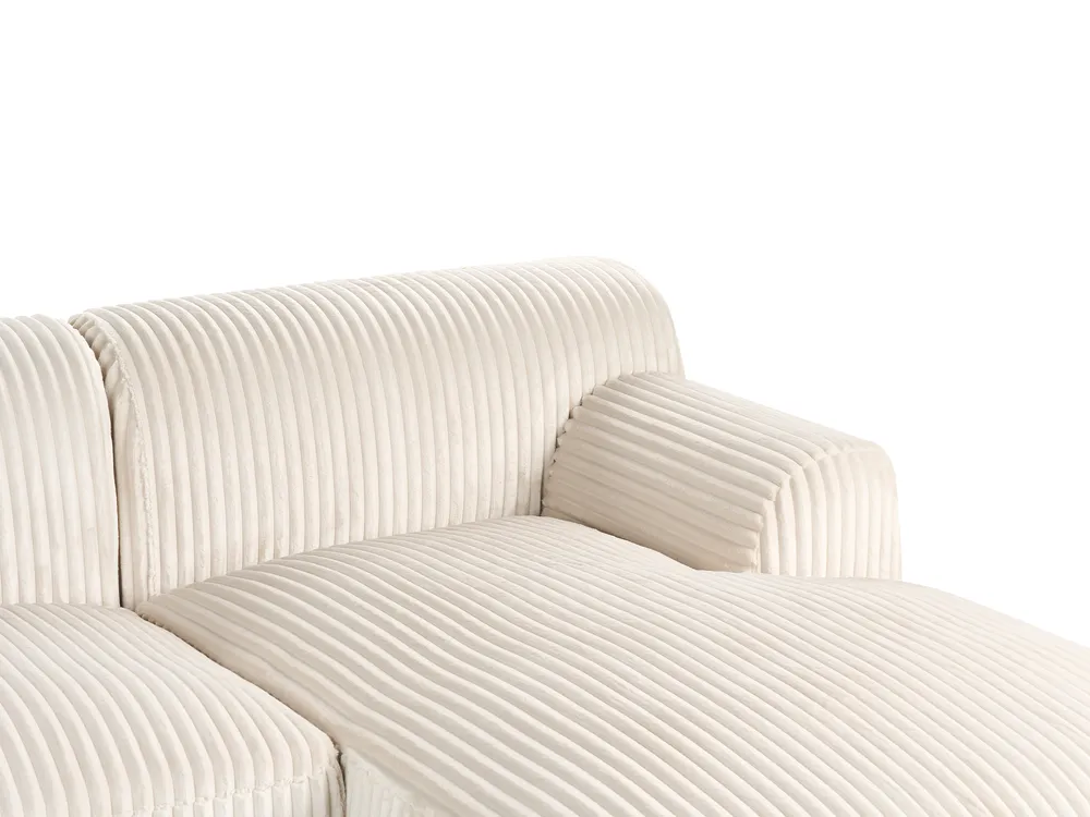 Ecksofa STENUM Cord Cremeweiß linksseitig_972508