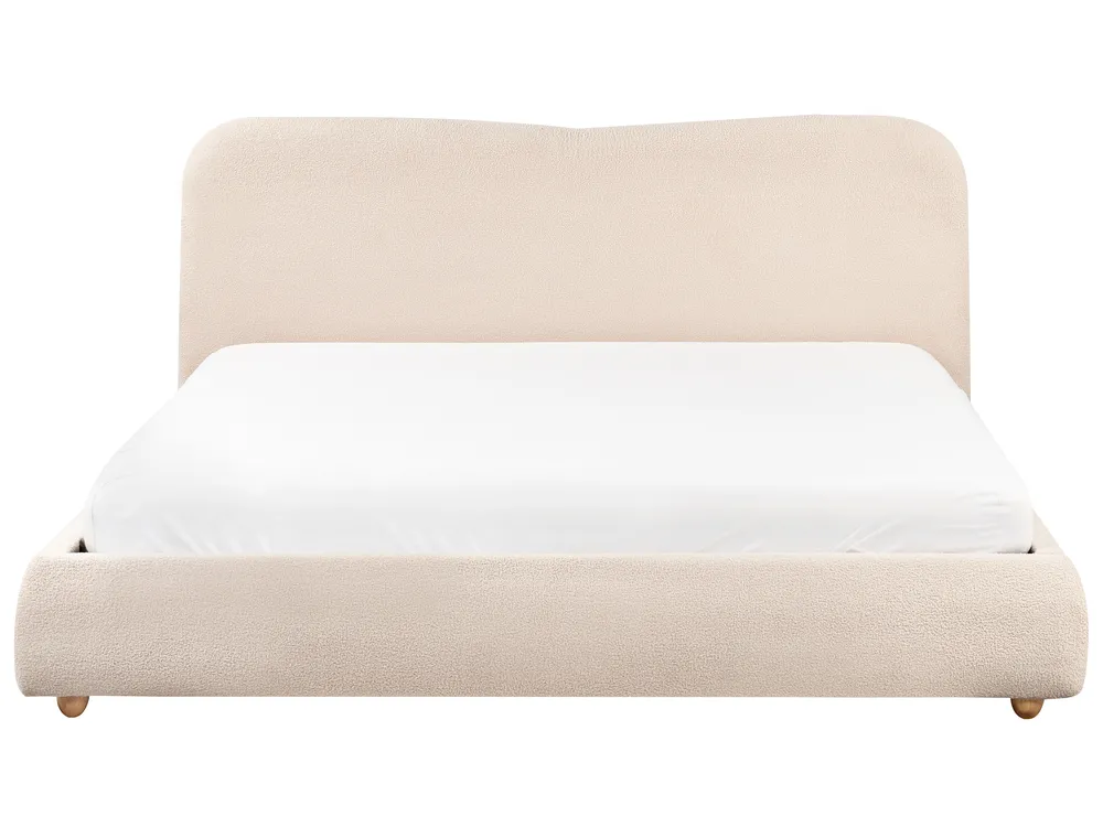 Bett mit Stauraum BLAGNAC Bouclé Hellbeige 180 x 200 cm_960655