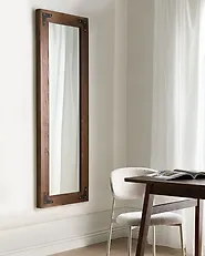 Wall Mirror BLOSVILLE 58 cm 164 cm Fir Wood Brown_1184798