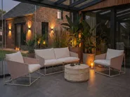 Gartensofa Set 4-Sitzer PONTE Metall Hellbeige_1013426
